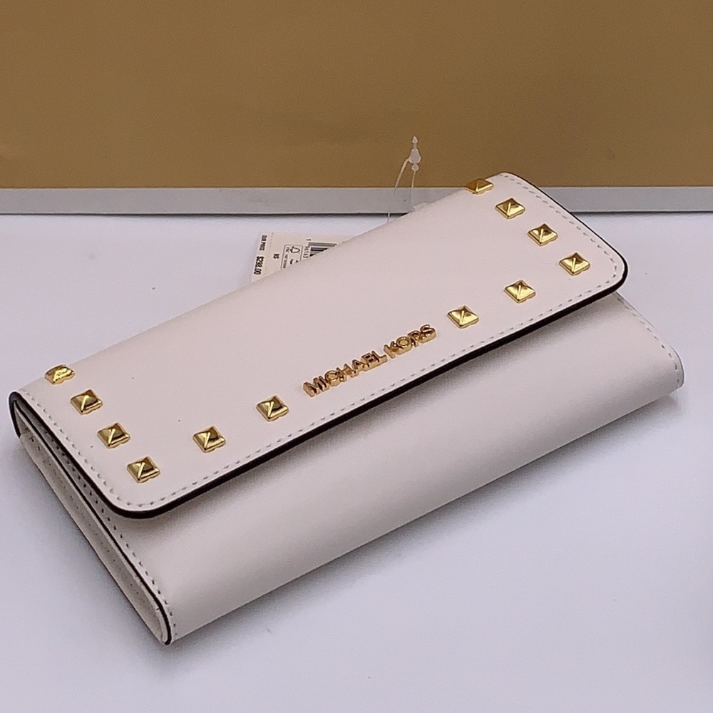 MICHAEL KORS JET SET TRAVEL LADY
LARGE TRIFOLD NON-VEGAN LEATHER
WALLET WHITE - Picture 14 of 15
